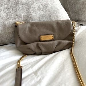 Marc Jacob Taupe Leather Shoulder Bag